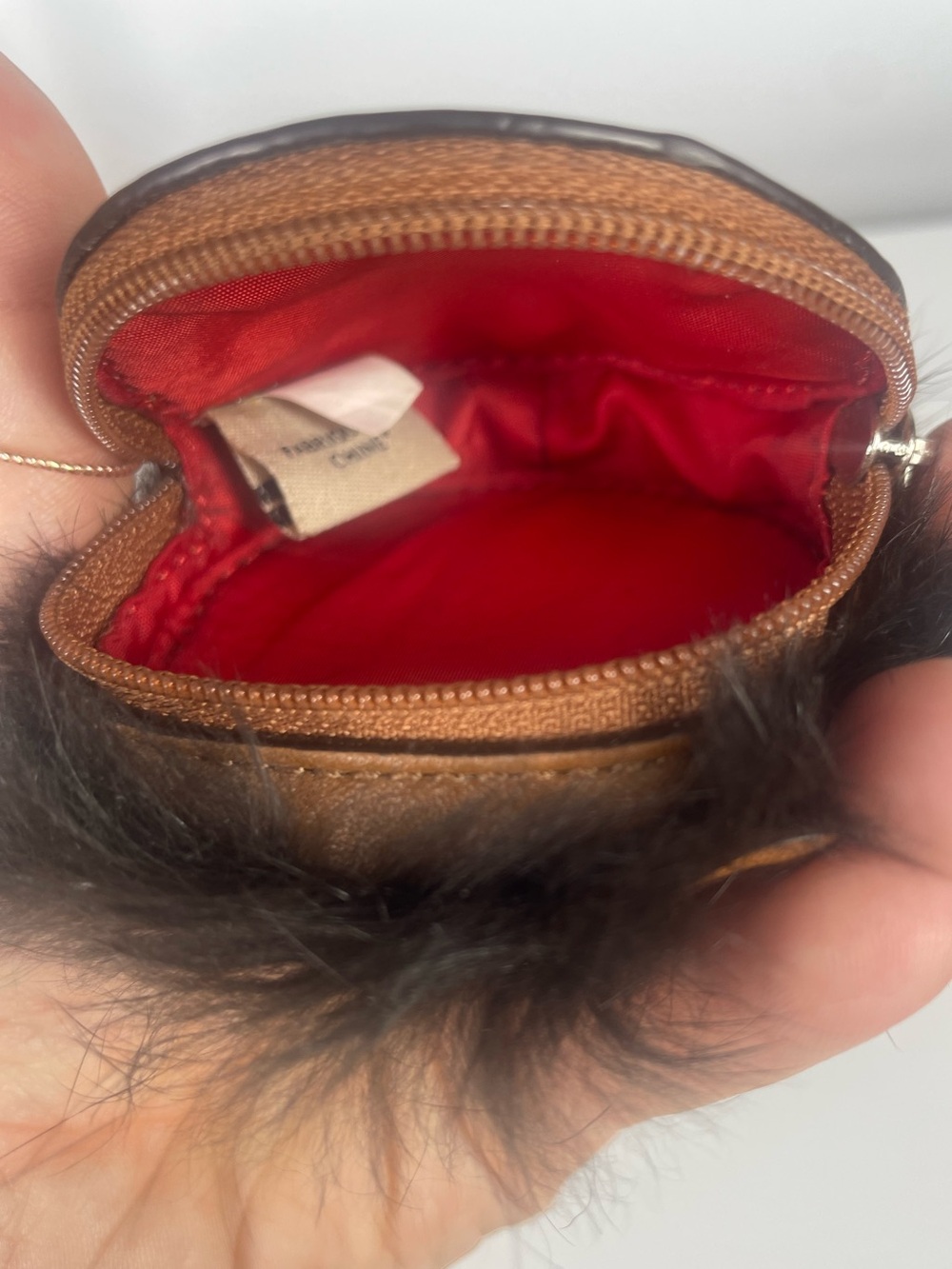 Rare Coach F62846 Novelty Bear Mink Fur & Glovetanned Leather Coin Purse - Picture 2 of 5